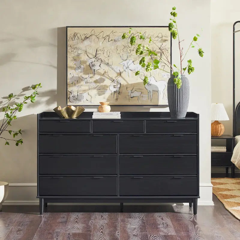 Commode en bois massif haut de gamme style galerie moderne