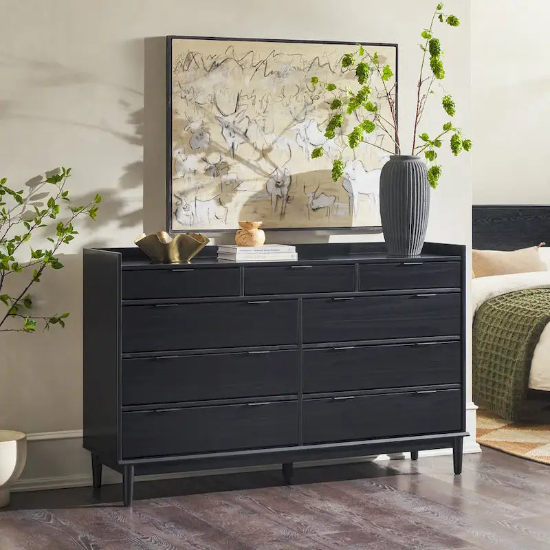 Commode en bois massif haut de gamme style galerie moderne