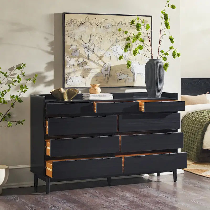 Commode en bois massif haut de gamme style galerie moderne