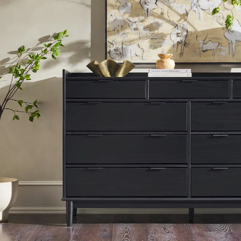 Commode en bois massif haut de gamme style galerie moderne
