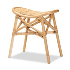 Repose-pieds Elgon en rotin naturel marron style bohème moderne