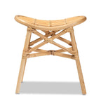 Repose-pieds Elgon en rotin naturel marron style bohème moderne