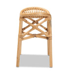 Repose-pieds Elgon en rotin naturel marron style bohème moderne