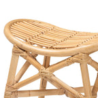 Repose-pieds Elgon en rotin naturel marron style bohème moderne