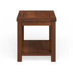 Table d'appoint Llat cerisier de transition en bois massif 61 cm avec 1 étagère