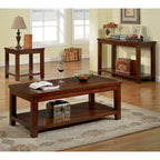 Table d'appoint Llat cerisier de transition en bois massif 61 cm avec 1 étagère