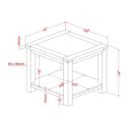 Table d'appoint Llat cerisier de transition en bois massif 61 cm avec 1 étagère