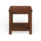 Table d'appoint Llat cerisier de transition en bois massif 61 cm avec 1 étagère