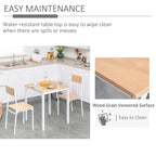 Ensemble de salle à manger carré 3 pièces en bois avec 1 table et 2 chaises et cadre en métal robuste, blanc