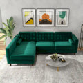 Canapé d'angle moderne en velours vert Ora pour salon