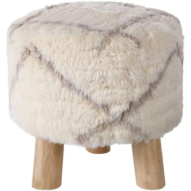 Tabouret bohème en peluche Gloweth