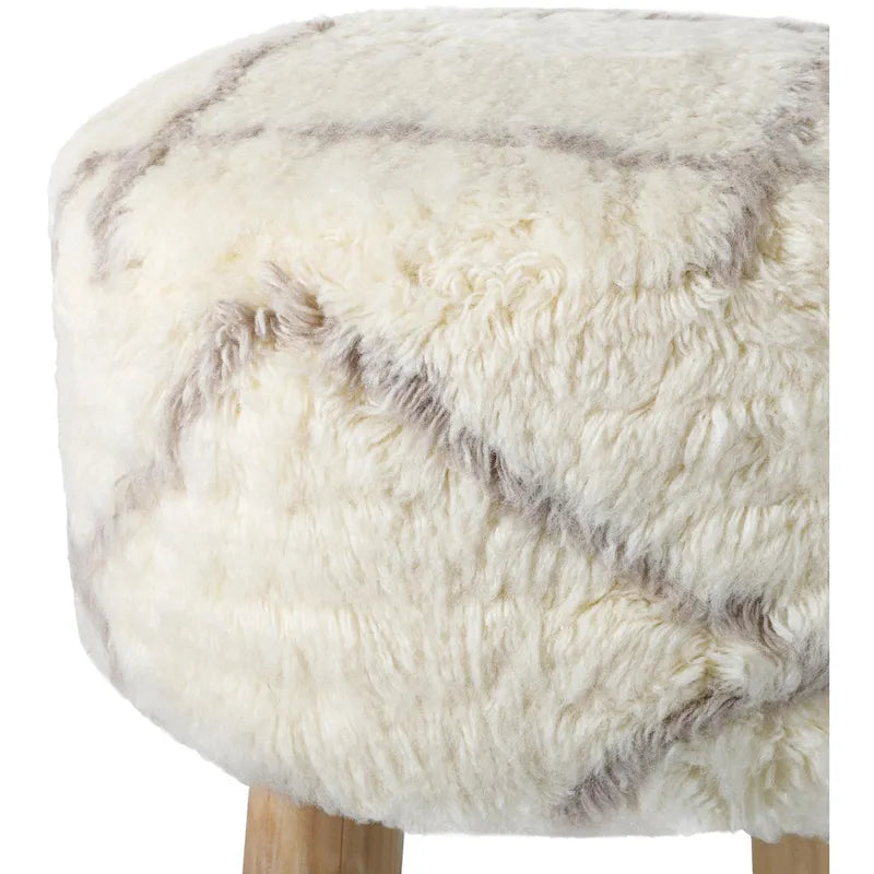 Tabouret bohème en peluche Gloweth