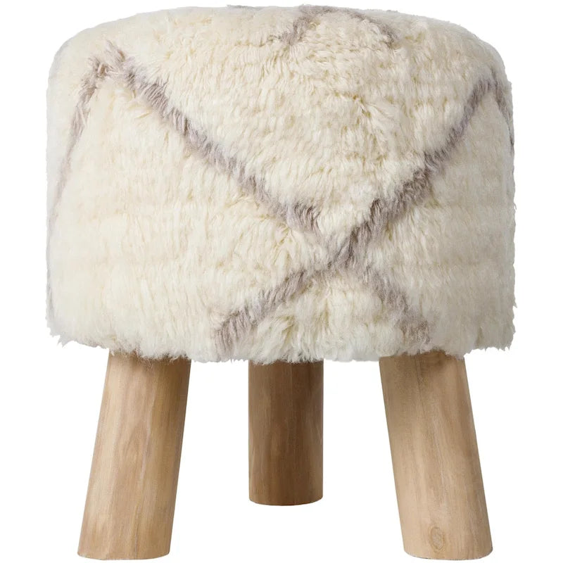 Tabouret bohème en peluche Gloweth