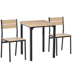Table de salle à manger de cuisine 3 pièces rustique en bois de campagne avec 2 chaises assorties et design polyvalent pour petit espace