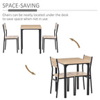 Table de salle à manger de cuisine 3 pièces rustique en bois de campagne avec 2 chaises assorties et design polyvalent pour petit espace