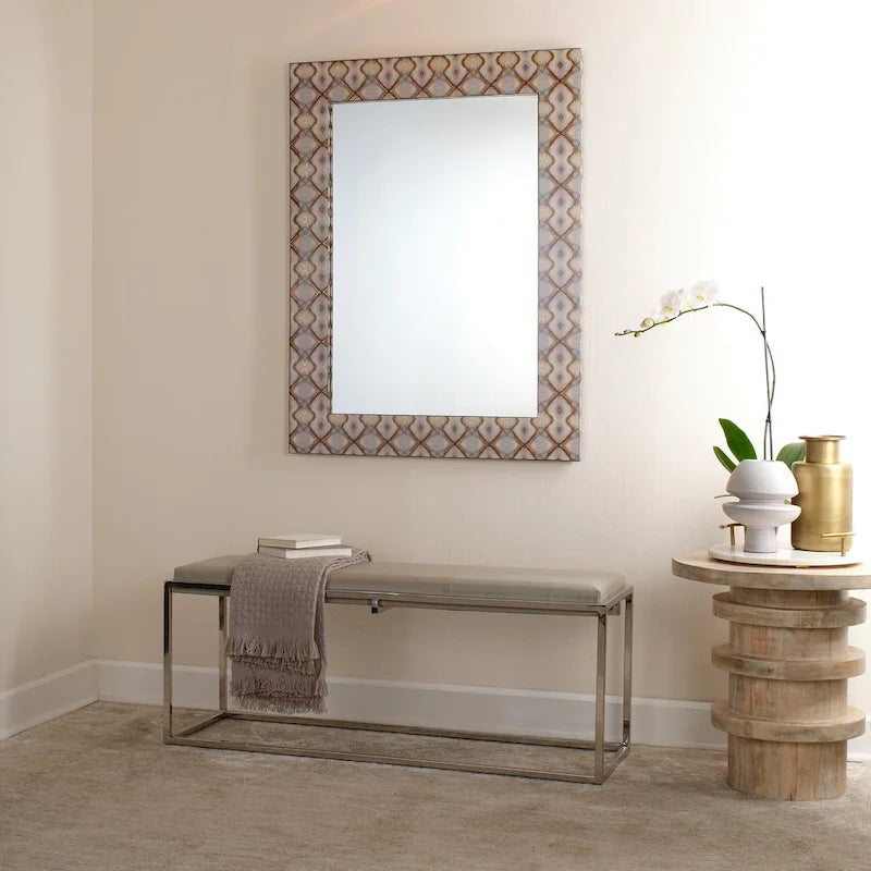 Banc en cuir Alden Dcor, gris