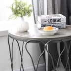 Table d'appoint Lizi gris rustique en métal à 1 étagère de 61 cm