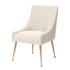 Chaise de salle à manger Irina en velours avec pieds en acier inoxydable