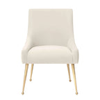 Chaise de salle à manger Irina en velours avec pieds en acier inoxydable