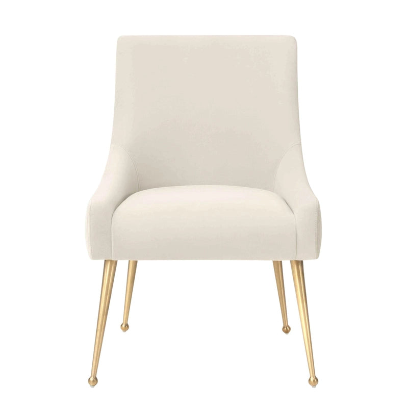 Chaise de salle à manger Irina en velours avec pieds en acier inoxydable