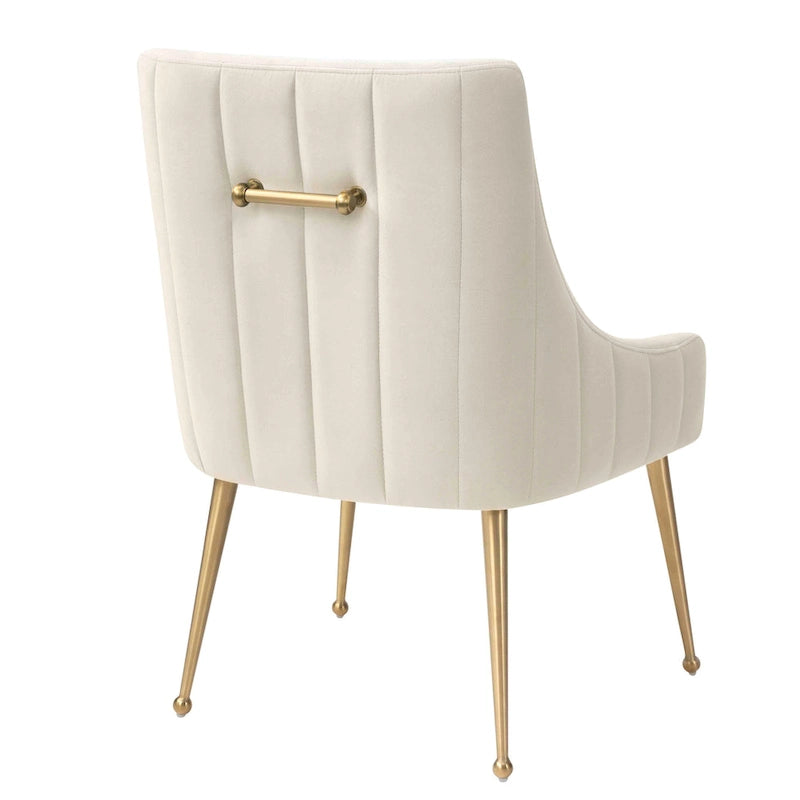 Chaise de salle à manger Irina en velours avec pieds en acier inoxydable