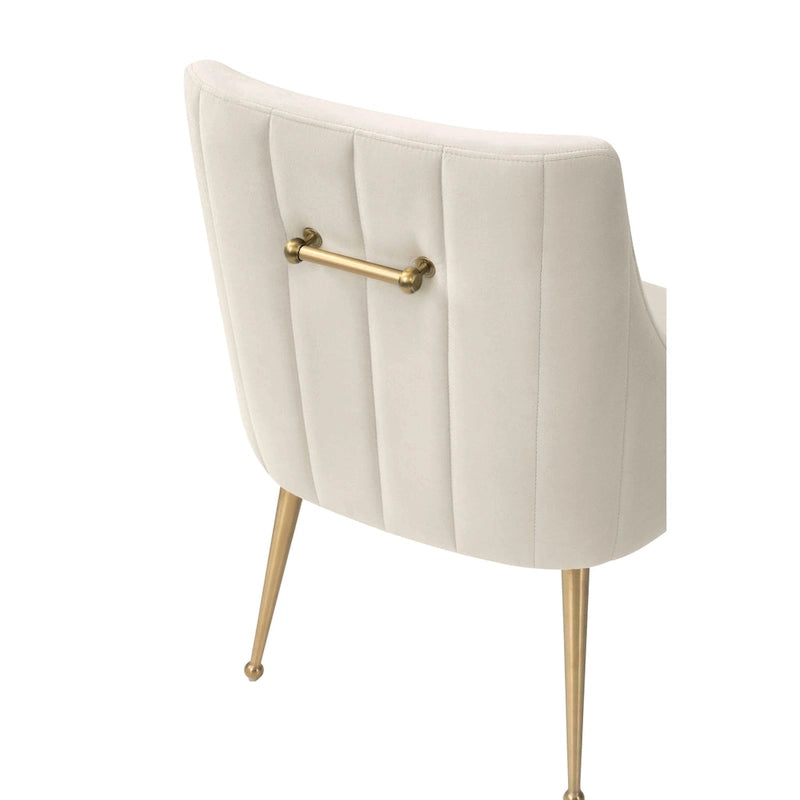 Chaise de salle à manger Irina en velours avec pieds en acier inoxydable