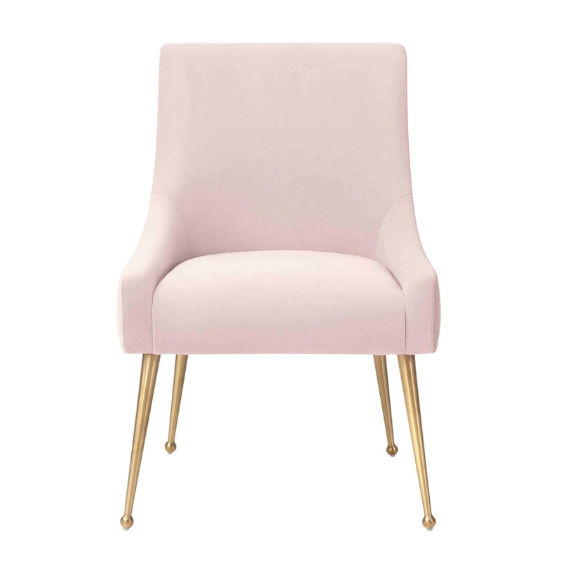 Chaise de salle à manger Irina en velours avec pieds en acier inoxydable