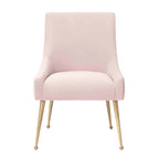 Chaise de salle à manger Irina en velours avec pieds en acier inoxydable