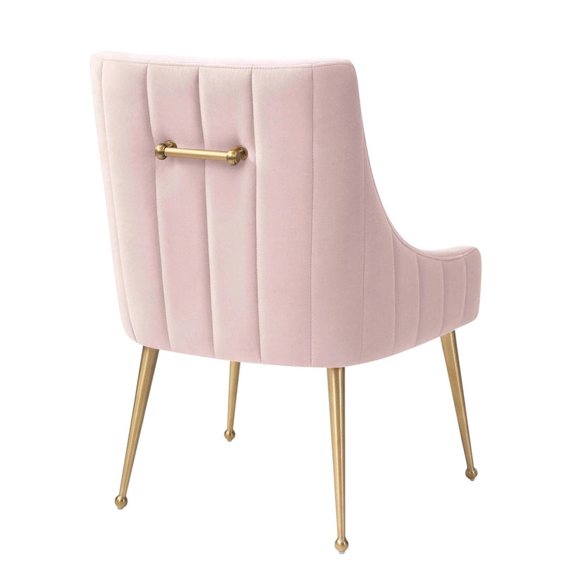 Chaise de salle à manger Irina en velours avec pieds en acier inoxydable