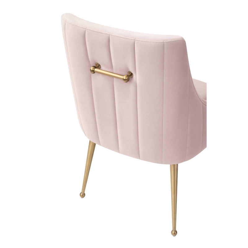 Chaise de salle à manger Irina en velours avec pieds en acier inoxydable