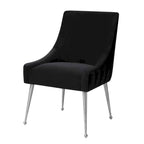 Chaise de salle à manger Irina en velours avec pieds en acier inoxydable