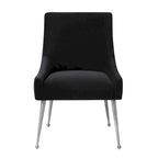 Chaise de salle à manger Irina en velours avec pieds en acier inoxydable
