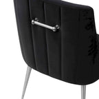 Chaise de salle à manger Irina en velours avec pieds en acier inoxydable