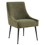 Chaise de salle à manger Irina en velours avec pieds en acier inoxydable