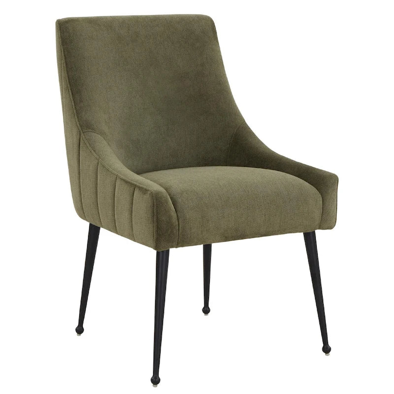 Chaise de salle à manger Irina en velours avec pieds en acier inoxydable