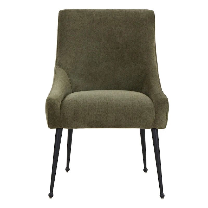 Chaise de salle à manger Irina en velours avec pieds en acier inoxydable