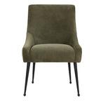 Chaise de salle à manger Irina en velours avec pieds en acier inoxydable