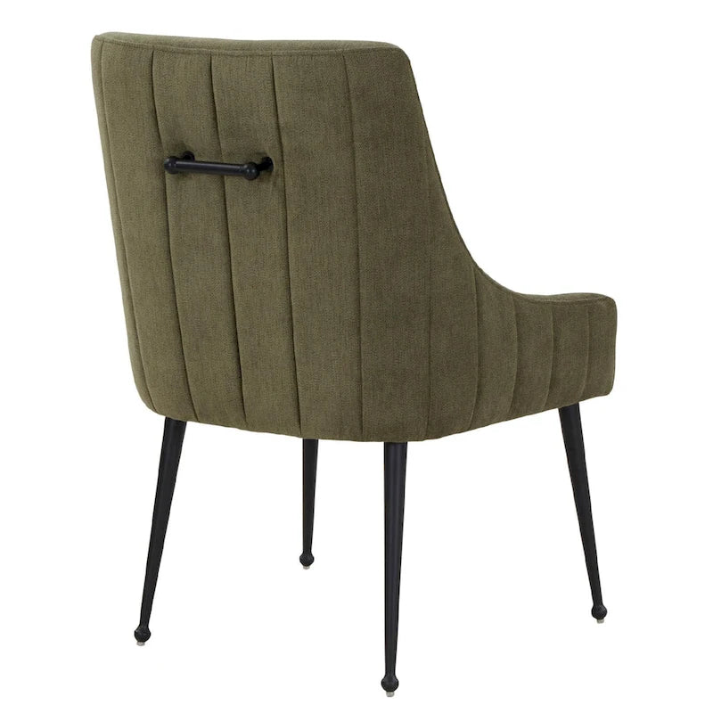 Chaise de salle à manger Irina en velours avec pieds en acier inoxydable