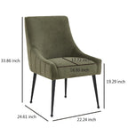 Chaise de salle à manger Irina en velours avec pieds en acier inoxydable