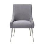 Chaise de salle à manger Irina en velours avec pieds en acier inoxydable