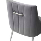 Chaise de salle à manger Irina en velours avec pieds en acier inoxydable