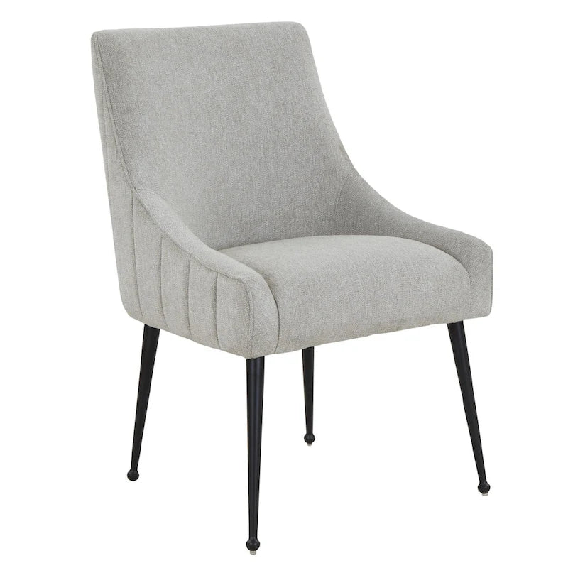 Chaise de salle à manger Irina en velours avec pieds en acier inoxydable