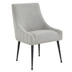Chaise de salle à manger Irina en velours avec pieds en acier inoxydable