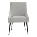 Chaise de salle à manger Irina en velours avec pieds en acier inoxydable