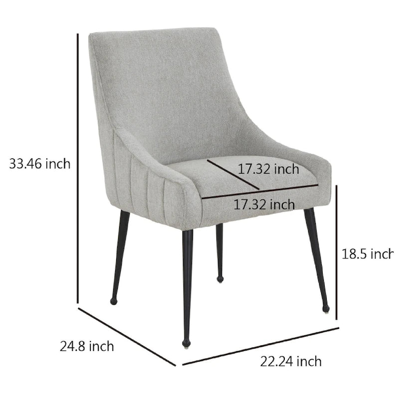 Chaise de salle à manger Irina en velours avec pieds en acier inoxydable