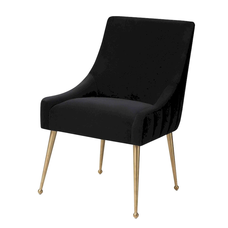 Chaise de salle à manger Irina en velours avec pieds en acier inoxydable