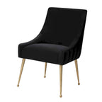 Chaise de salle à manger Irina en velours avec pieds en acier inoxydable