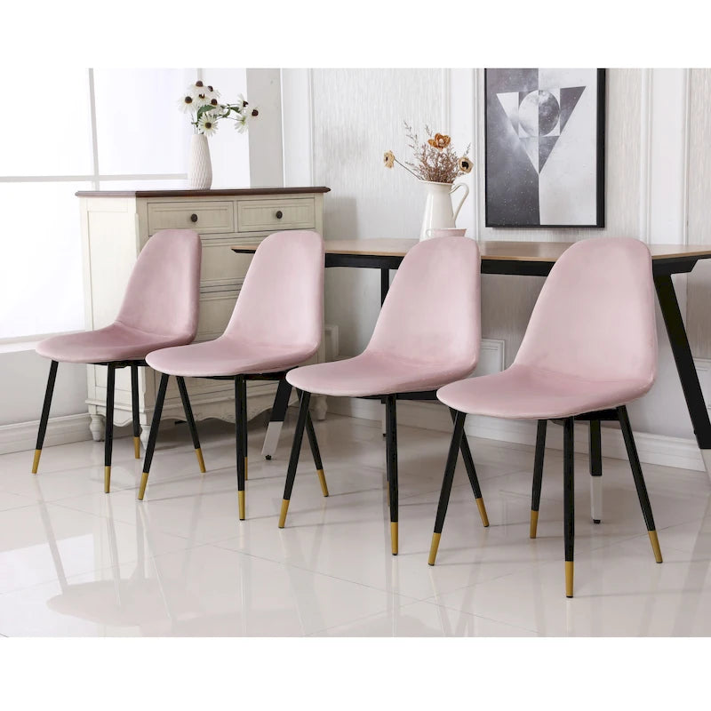 Chaises de salle à manger Lassan contemporaines rembourrées en tissu (Lot de 4)