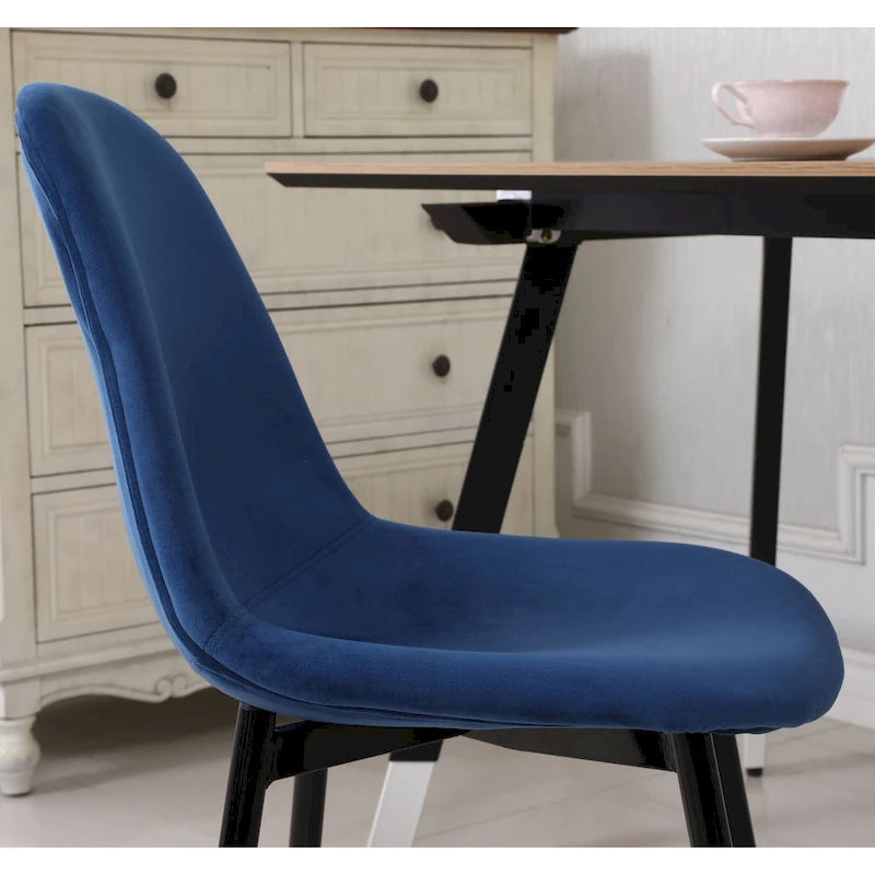 Chaises de salle à manger Lassan contemporaines rembourrées en tissu (Lot de 4)