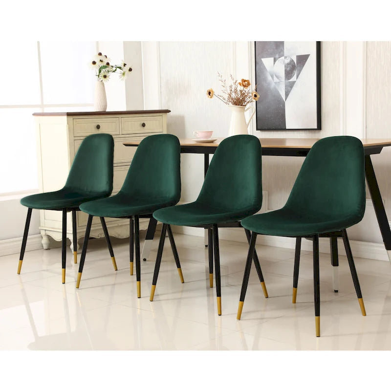 Chaises de salle à manger Lassan contemporaines rembourrées en tissu (Lot de 4)